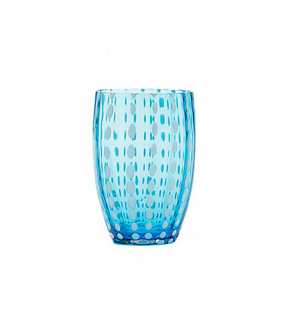 Perle glass tumbler – aquamarine (single)