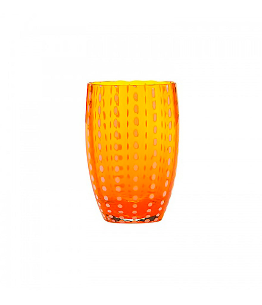 Perle glass tumbler – orange (single)